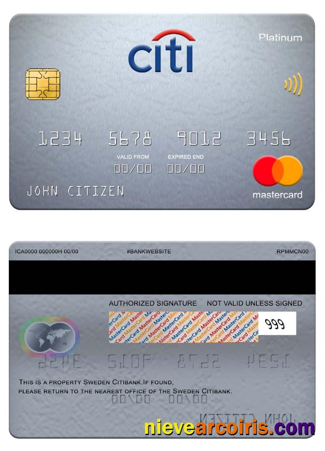 Sweden Citibank mastercard platinum